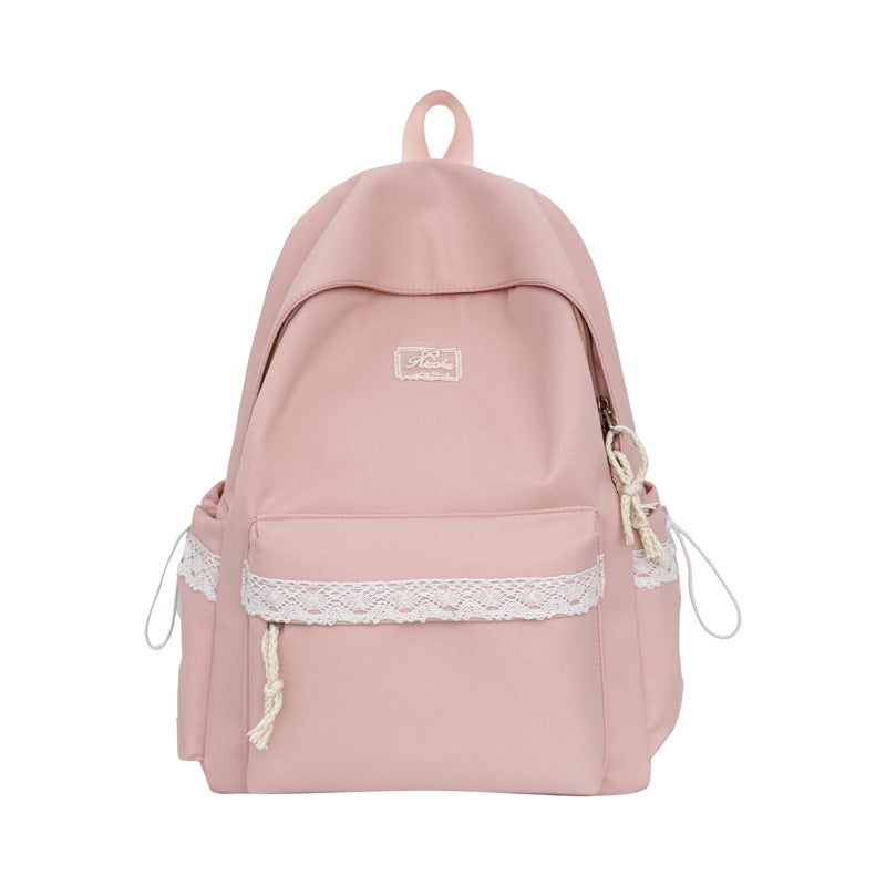 Adorable Lace-Trimmed Backpack Bowlift