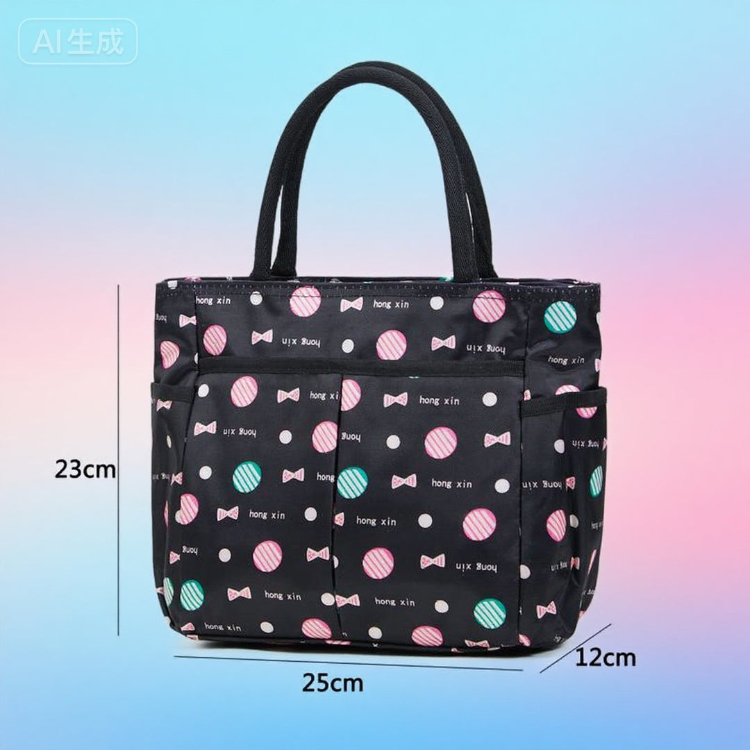 Floral Print Multi-Pocket Tote Bag Bowlift