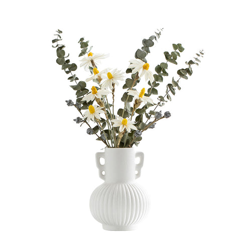 Textured Decorative Ceramic Flower Vase Bowlift