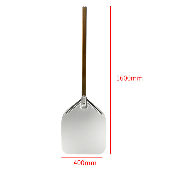 extra-long wooden handled aluminum pizza peel with flat square paddle Bowlift