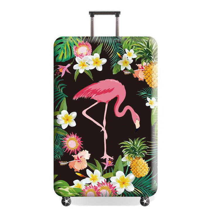 Unisex hard-shell luggage with artistic flamingo motif Bowlift