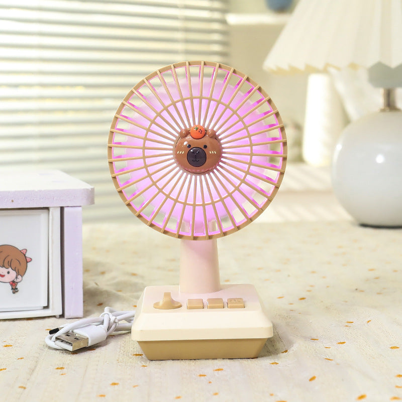 Ladies portable USB table fan in cheerful pineapple design Bowlift