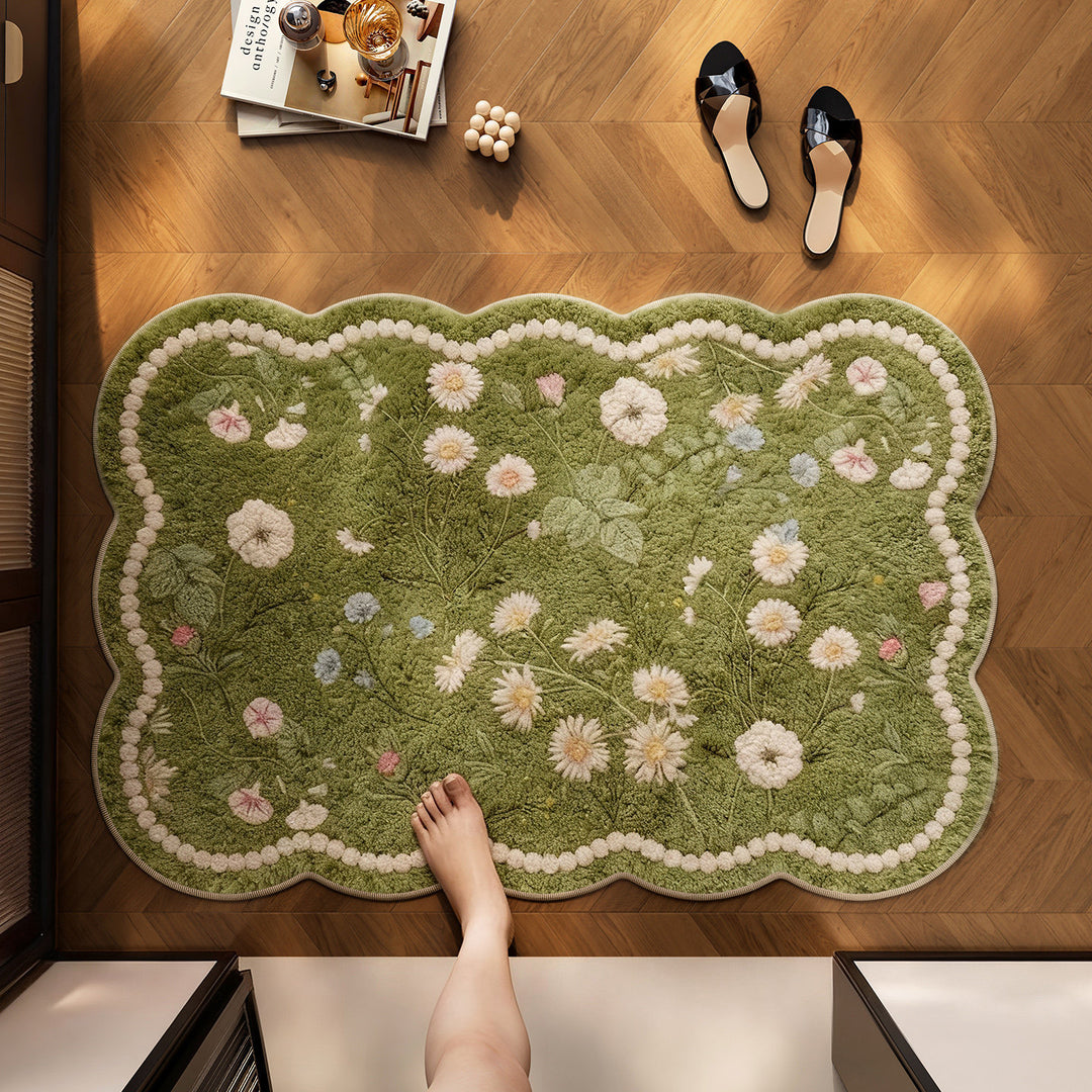 Floral Patterned Area Rug Bowlift