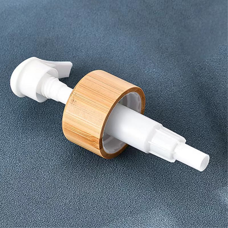 Ceramic Liquid Soap Pump Dispenser with Bamboo Collar and Matte Finish Bowlift