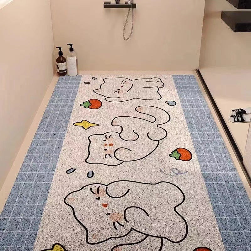 Playful Puppy-Themed Non-Slip Bathroom Mat Bowlift