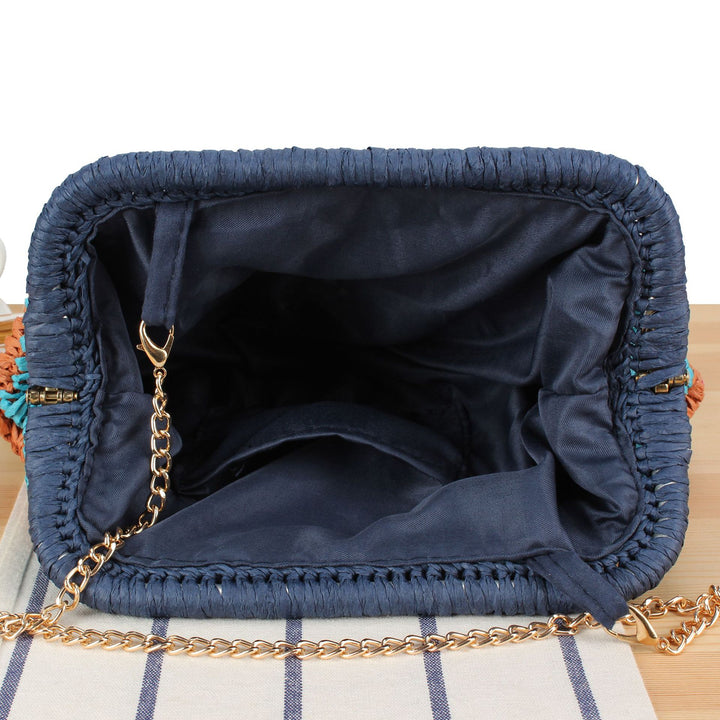 Handcrafted shoulder bag with cheerful wave pattern Bowlift