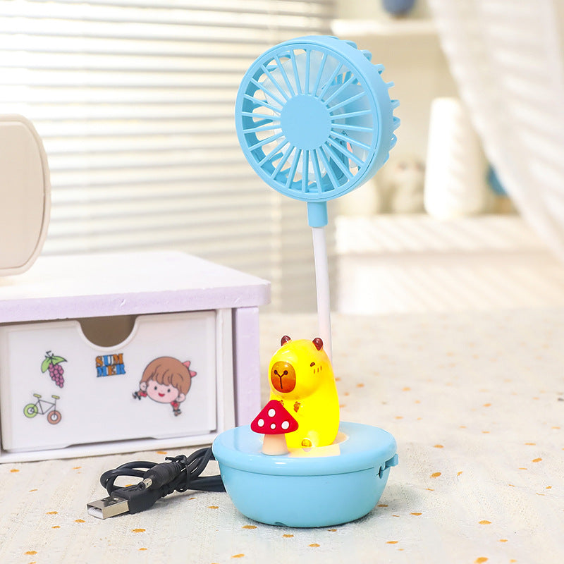 Ladies Portable Mini Fan with LED Function and Animal Design Bowlift
