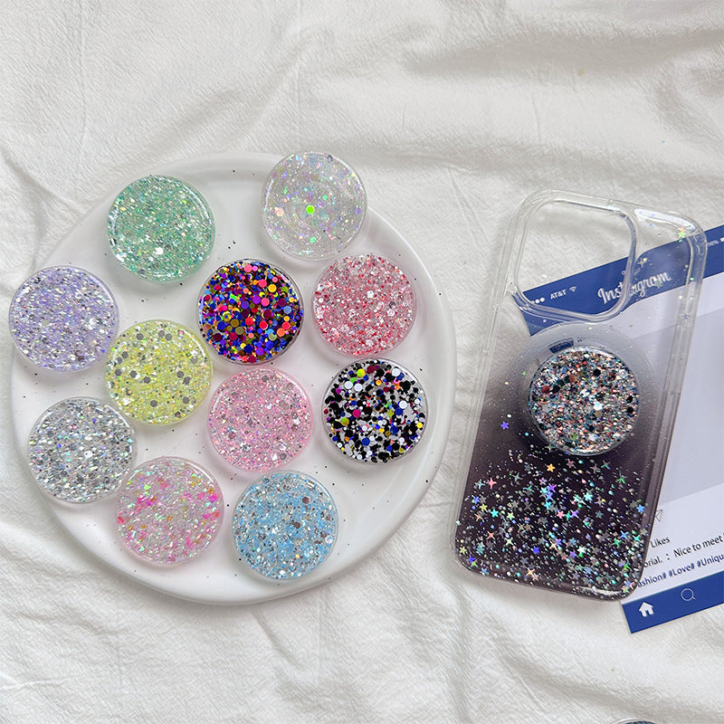 Sparkly Resin Phone Holder And Stand With Full Rotation Base