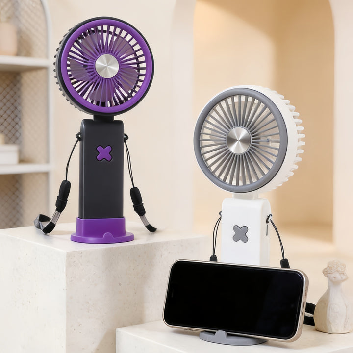 Ladies Portable Hand Fan with USB Connection and Flexible Carrying System Bowlift