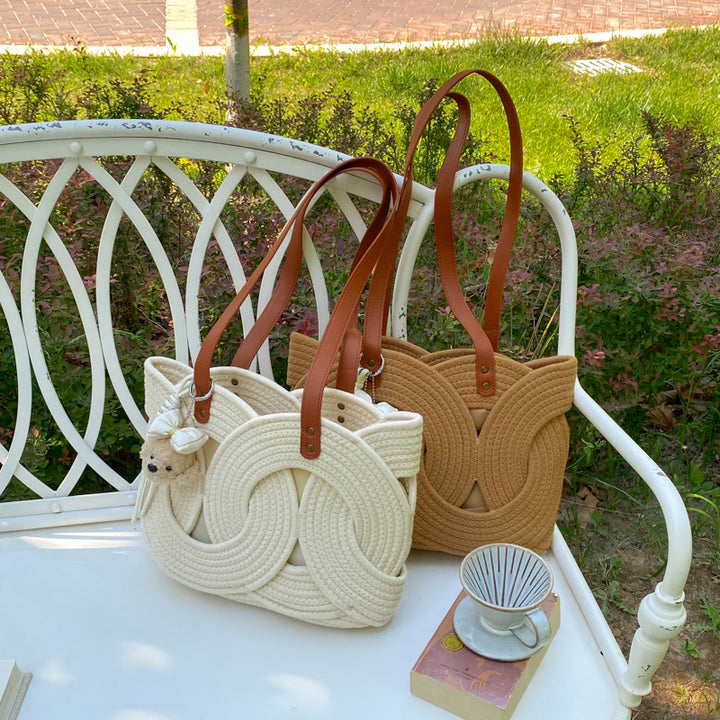 Designer shopping bag with decorative woven pattern Bowlift