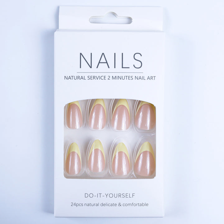 Nail tips with elegant French-tip design Bowlift