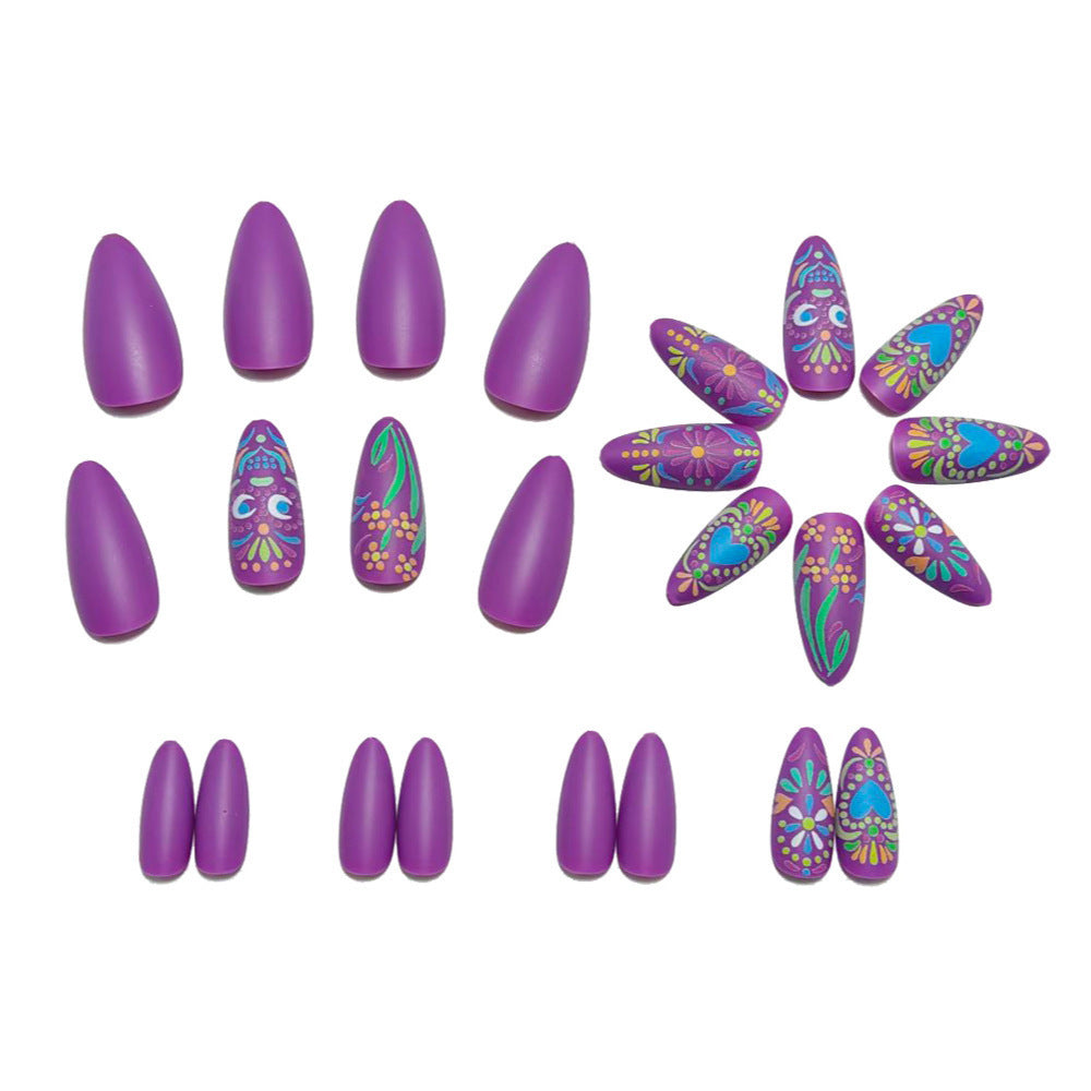 Creative Nail Design Set with Colorful Patterns Bowlift