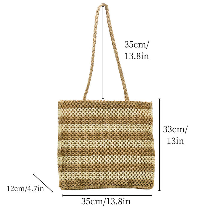 Spacious straw tote bag with modern structural design Bowlift