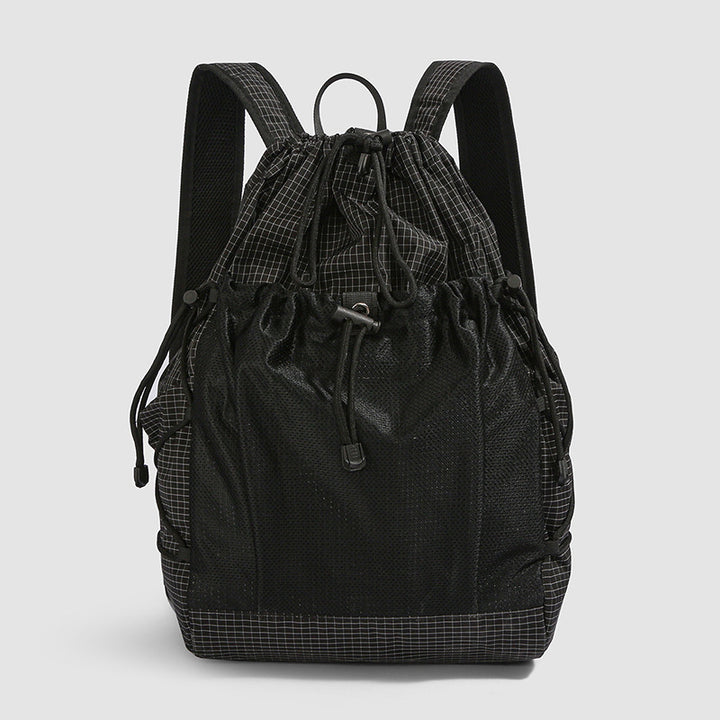 Versatile Mesh-Panel Drawstring Backpack Bowlift
