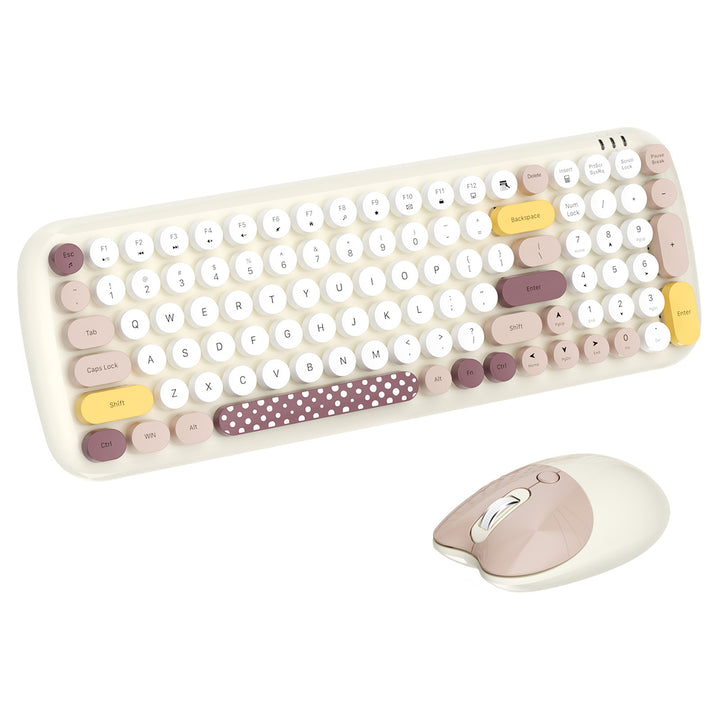 Retro-Inspired Wireless Keyboard and Mouse Set Bowlift