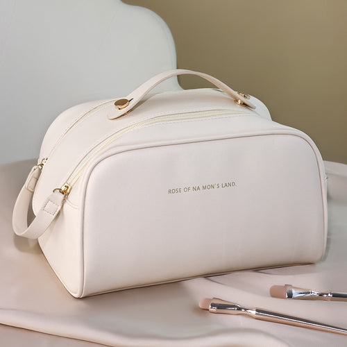 Cosmetic Transport Bag With Elegant Design And Practical Double Zip Bowlift