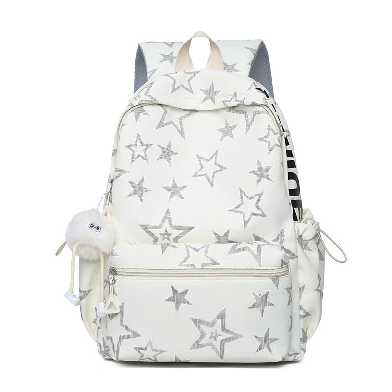 Star-Embellished Casual Backpack Bowlift