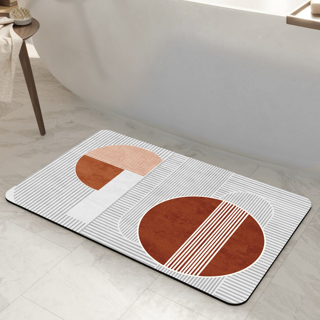 Stylish Geometric Pattern Bathroom Mat Bowlift