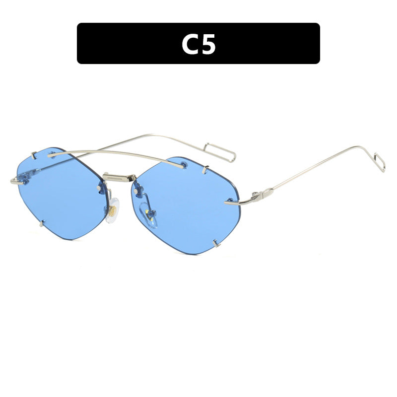 Women geometric sunglasses with ultra-light metal frame Bowlift