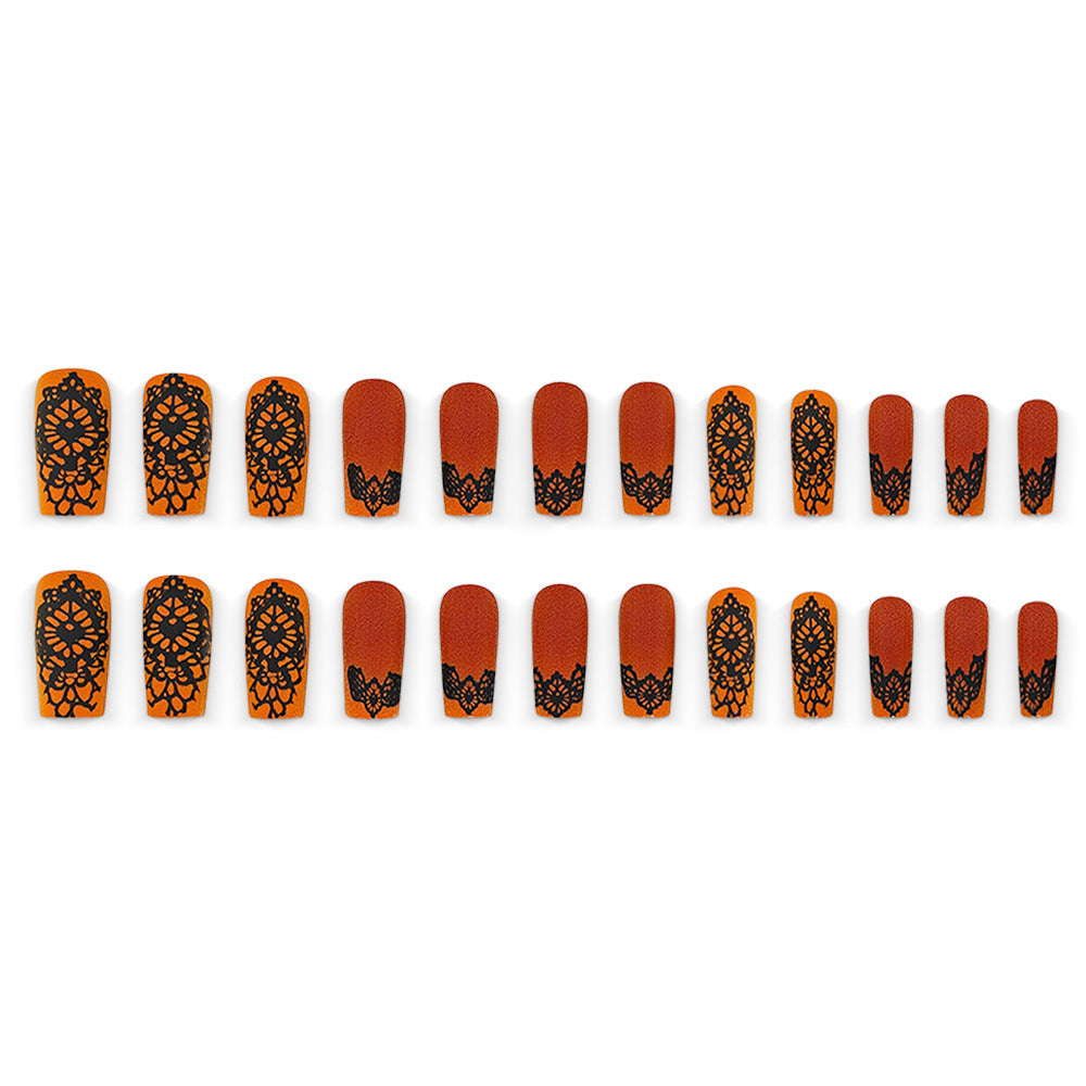 Artificial nails with floral tips pattern Bowlift