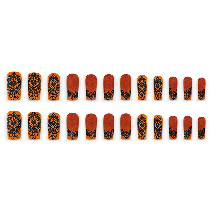 Artificial nails with floral tips pattern Bowlift