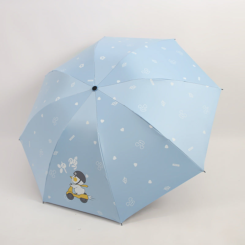 Women’s Folding Umbrella with Playful Animal Design Bowlift