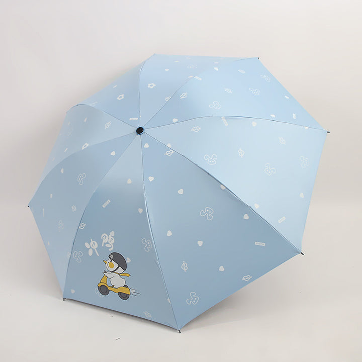 Women’s Folding Umbrella with Playful Animal Design Bowlift