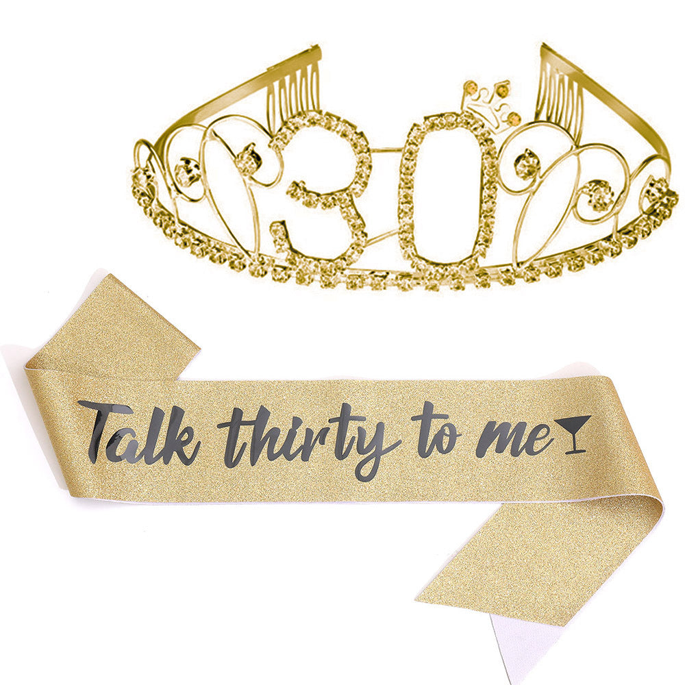 Ladies Glittering Tiara with Festive "50 & Fabulous" Design Bowlift