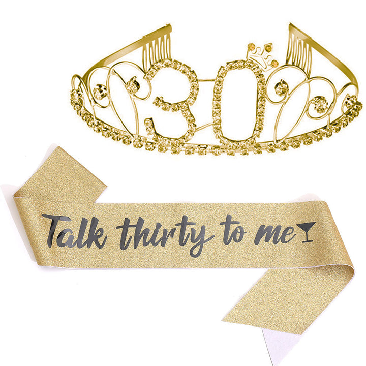 Ladies Glittering Tiara with Festive "50 & Fabulous" Design Bowlift