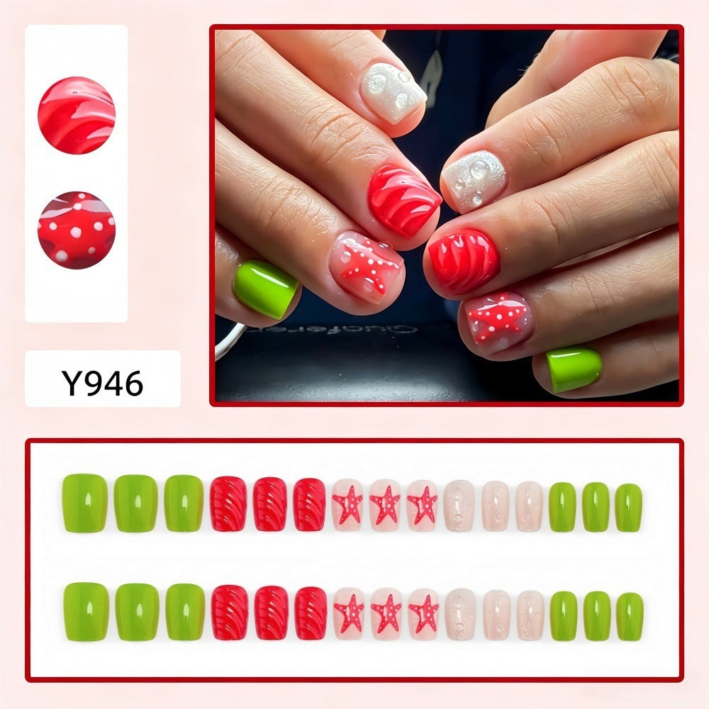 Artificial Nail Set with Festive Designs Bowlift