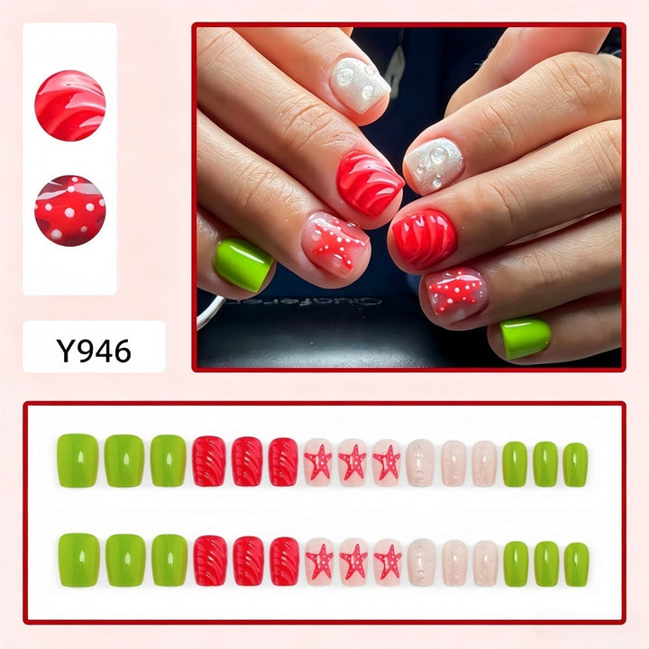 Artificial Nail Set with Festive Designs Bowlift