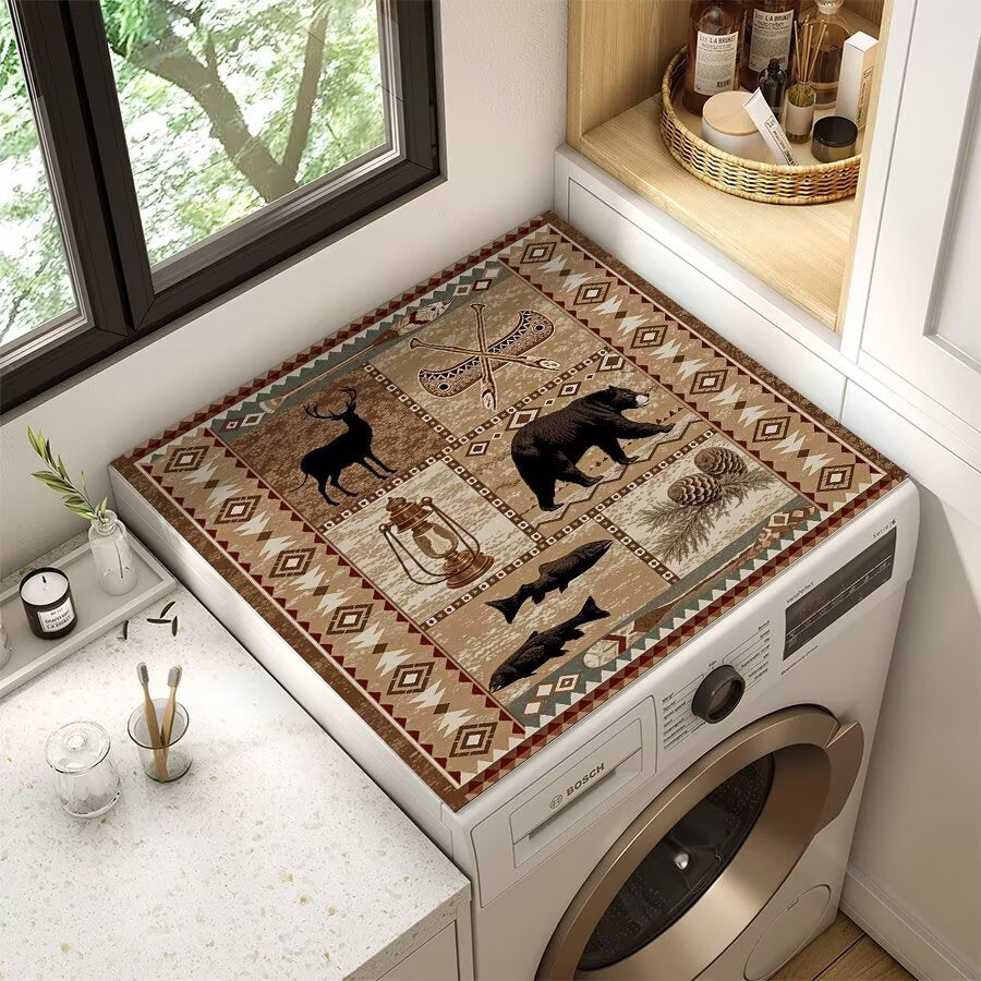 Wildlife-Themed Laundry Room Mat Bowlift