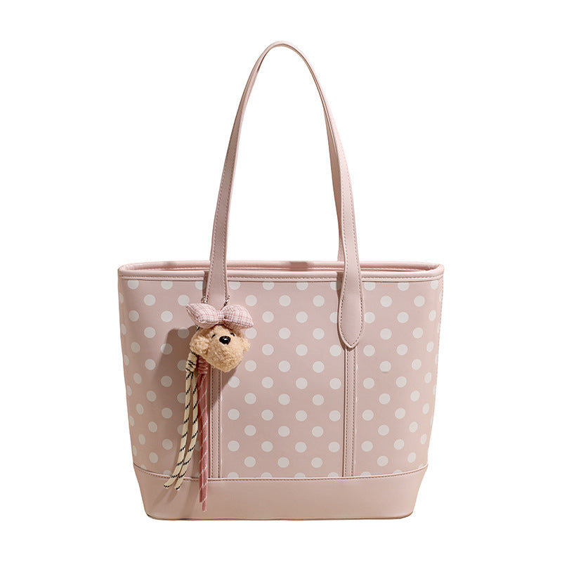 Polka Dot Print Casual Tote Bowlift