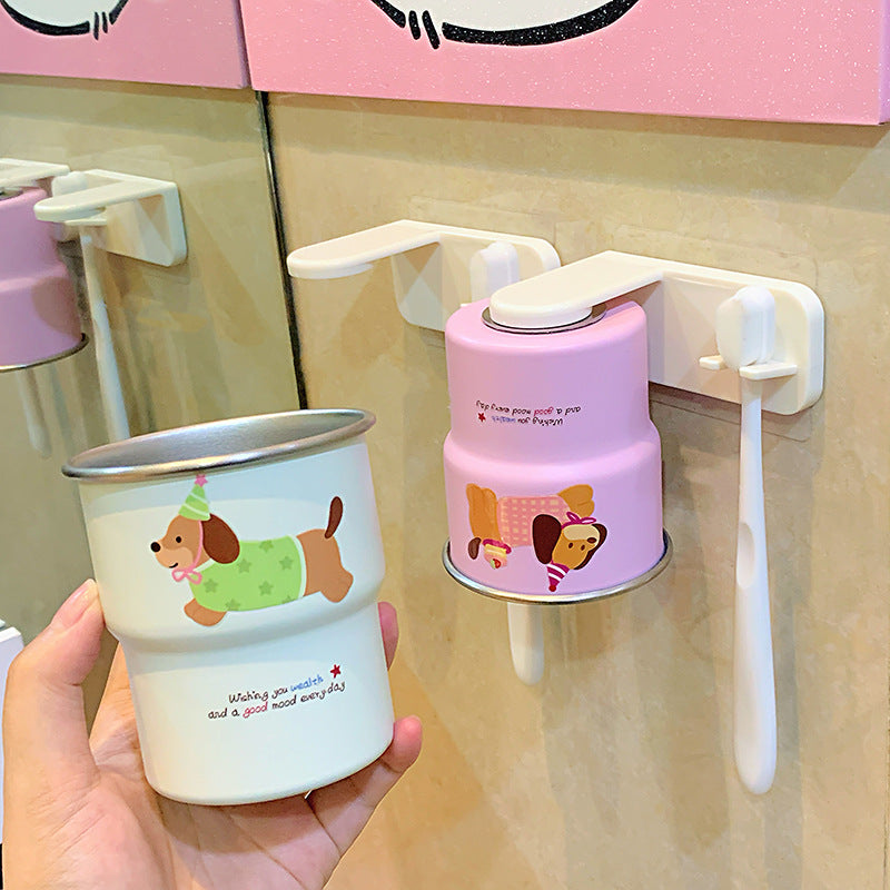 Wall-mounted toothbrush holder with playful animal design Bowlift