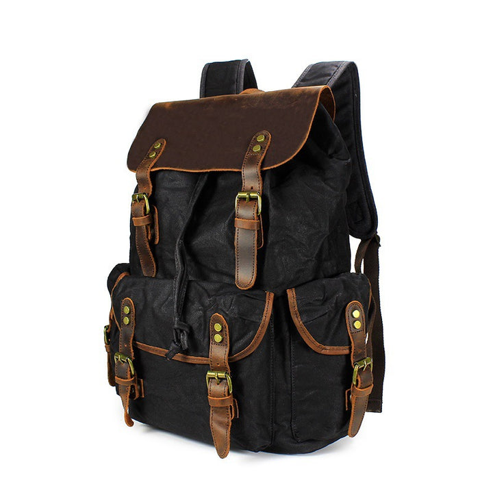 Rustic hiking backpack with multiple outer pockets Bowlift