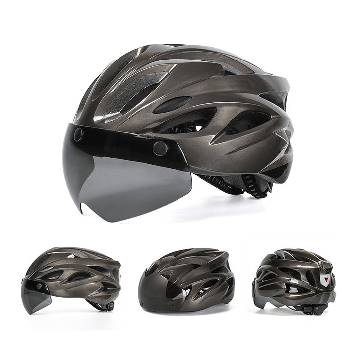 Aerodynamic Cycling Helmet with Integrated Visor Bowlift