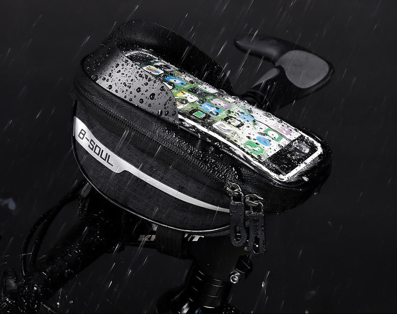touchscreen handlebar phone bag with waterproof shell and reflective strip Bowlift