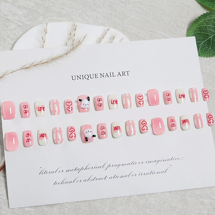 Creative nail art set with modern heart designs Bowlift