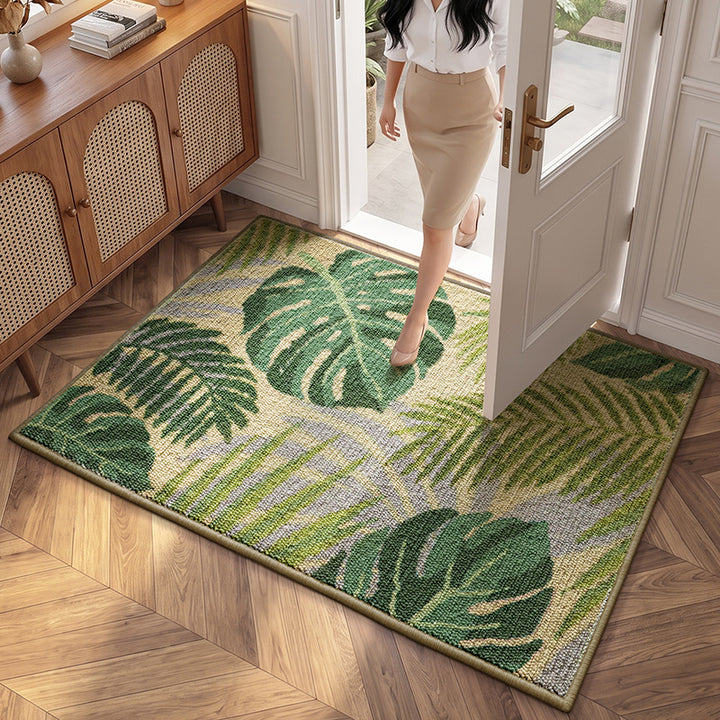Tropical Leaf Design Welcome Mat Bowlift