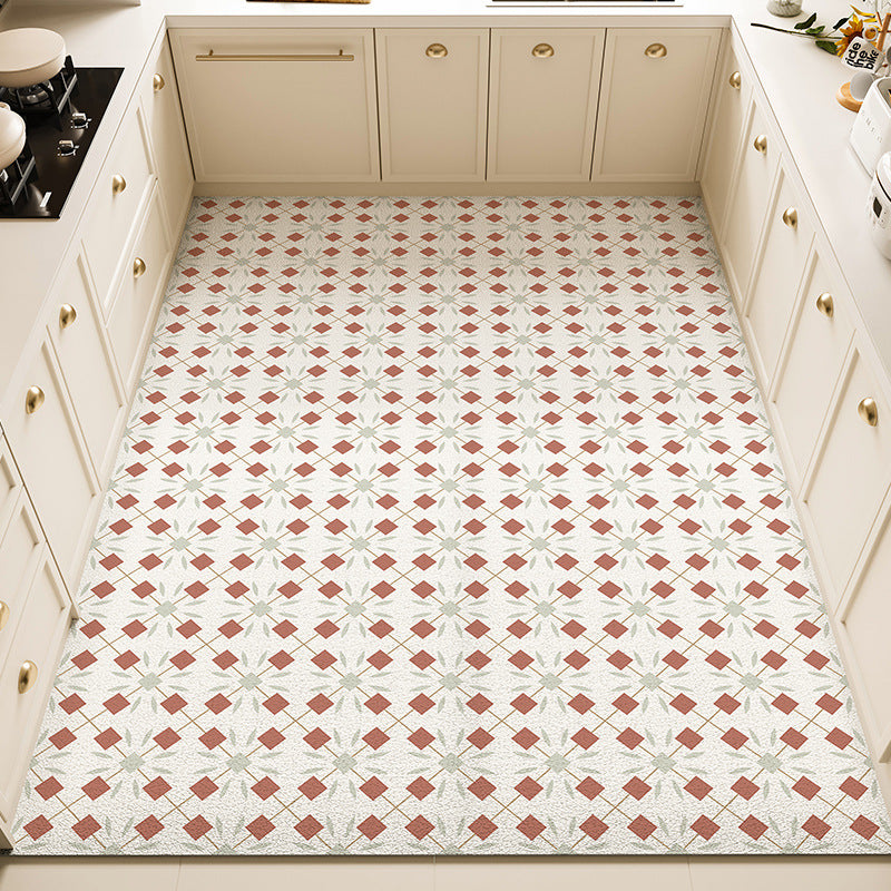 Floral Pattern Kitchen Rug