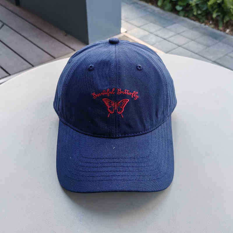 Women's Embroidered Butterfly Cap Bowlift