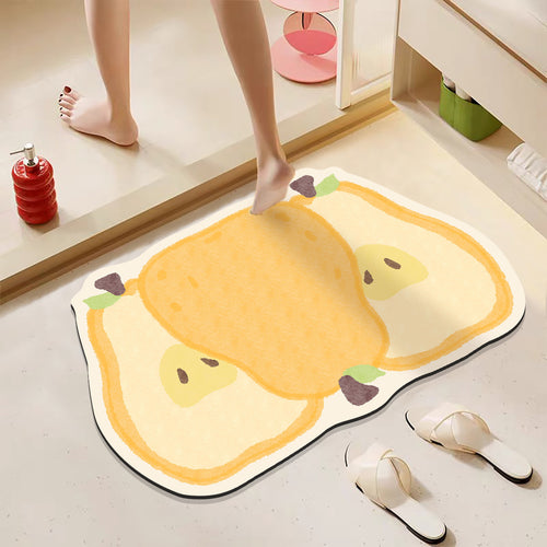 Cartoon Fruit-Themed Bath Mat
