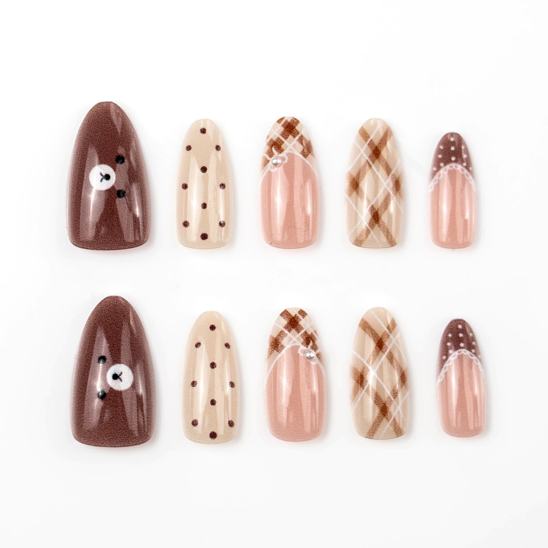 Decorative Press-On Nail Art Set with Chic Patterns