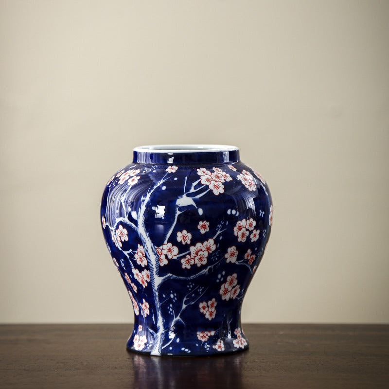Floral Patterned Decorative Ceramic Jar Bowlift