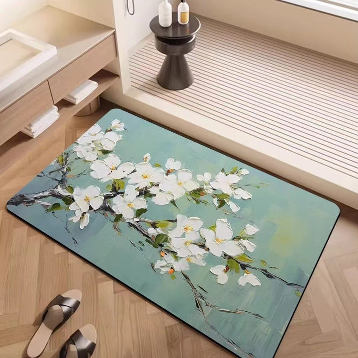 Luxury Textured Floral Bath Mat Bowlift