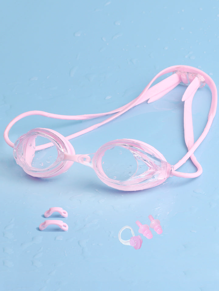 Swimming goggles with adjustable head strap and comfort nose piece Bowlift