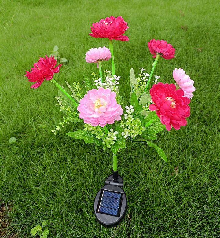Solar Garden Stake Artificial Flower LED Pathway Decor Bowlift