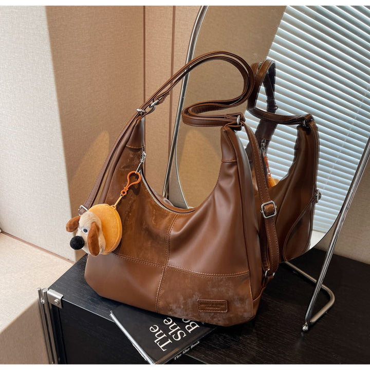 Casual Leather Hobo Bag Bowlift