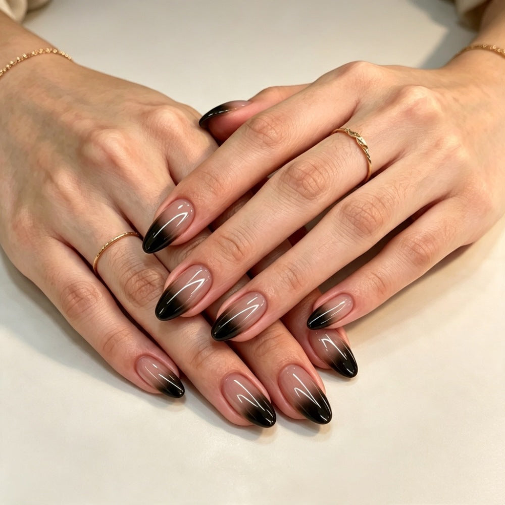 Artistic Press-On Nail Set with Celestial Design Bowlift
