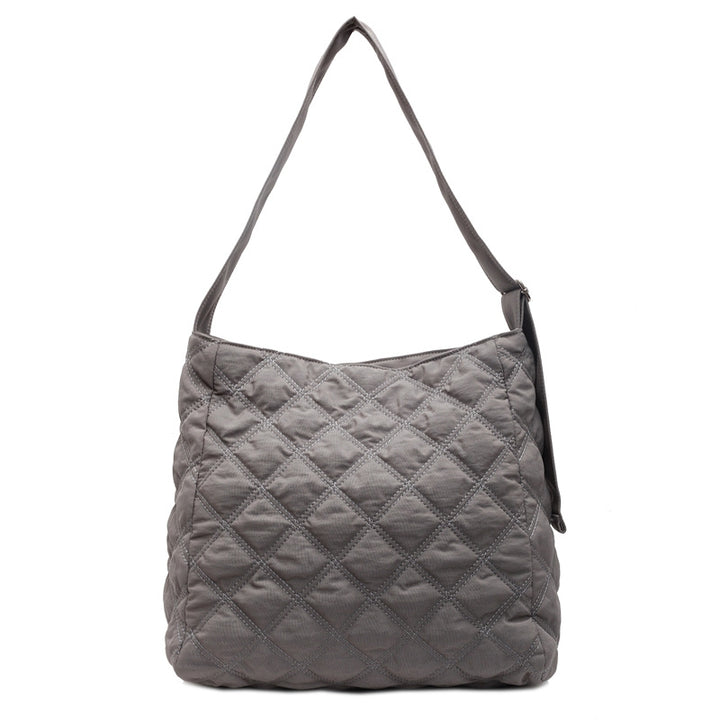 Quilted Soft Fabric Shoulder Bag Bowlift